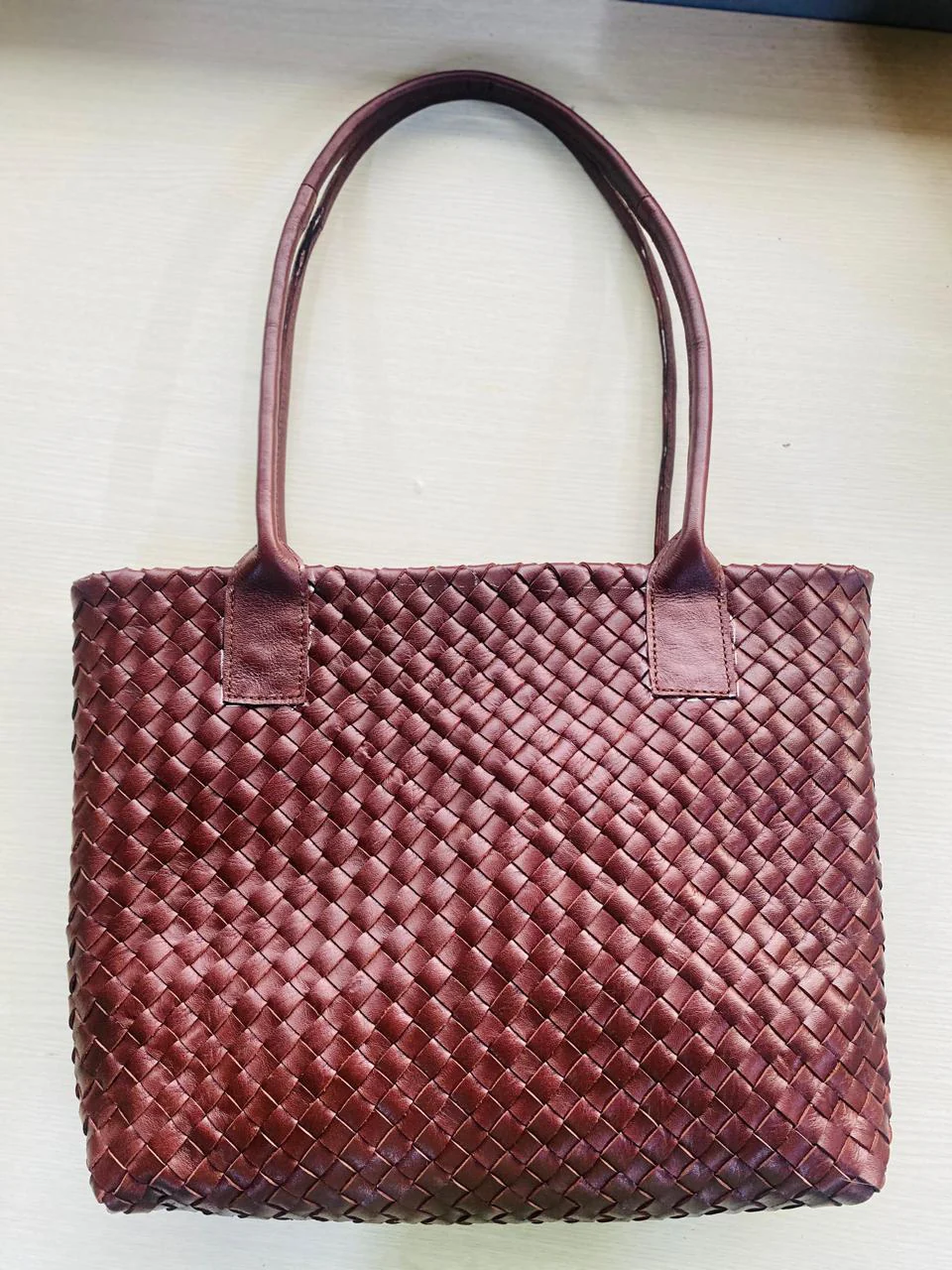 raffia and leather Bag
