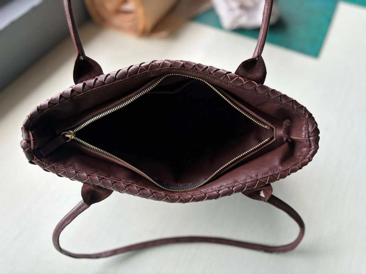 Pan Bag with leatherstrap